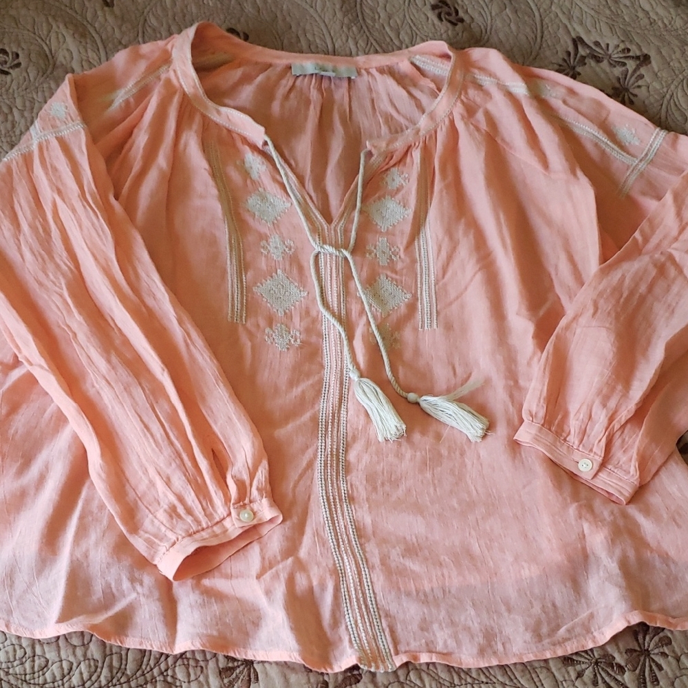 LOFT Cotton Boho Blouse S